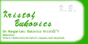 kristof bukovics business card